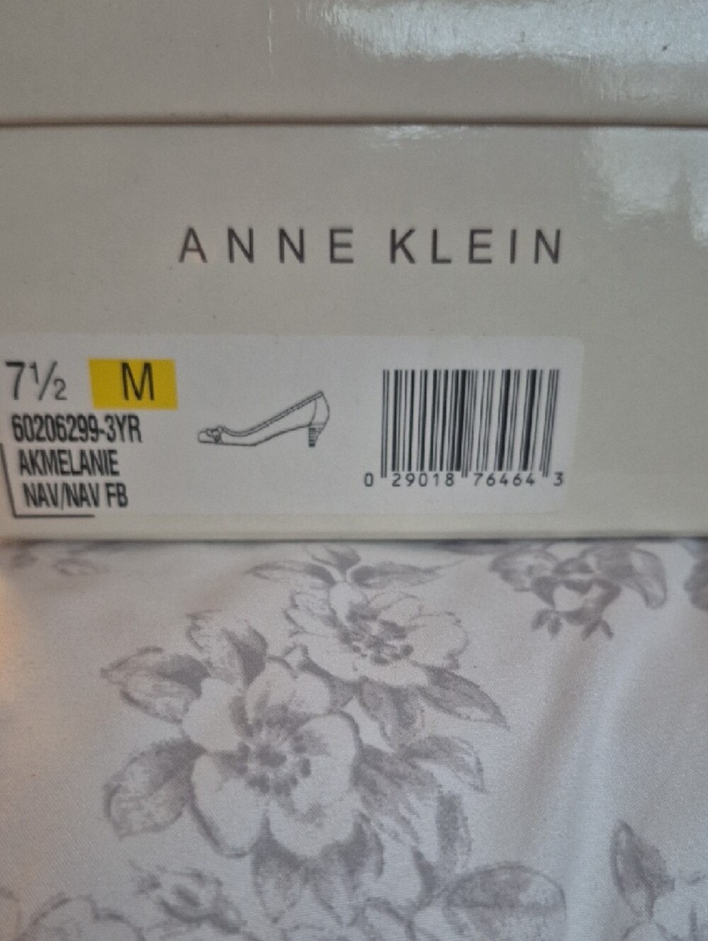 Anne Klein Navy Pointed-Toe Flats with Decorative Buckle - Picture 3 of 4
